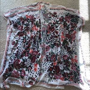 Long Floral Patterned Shawl
